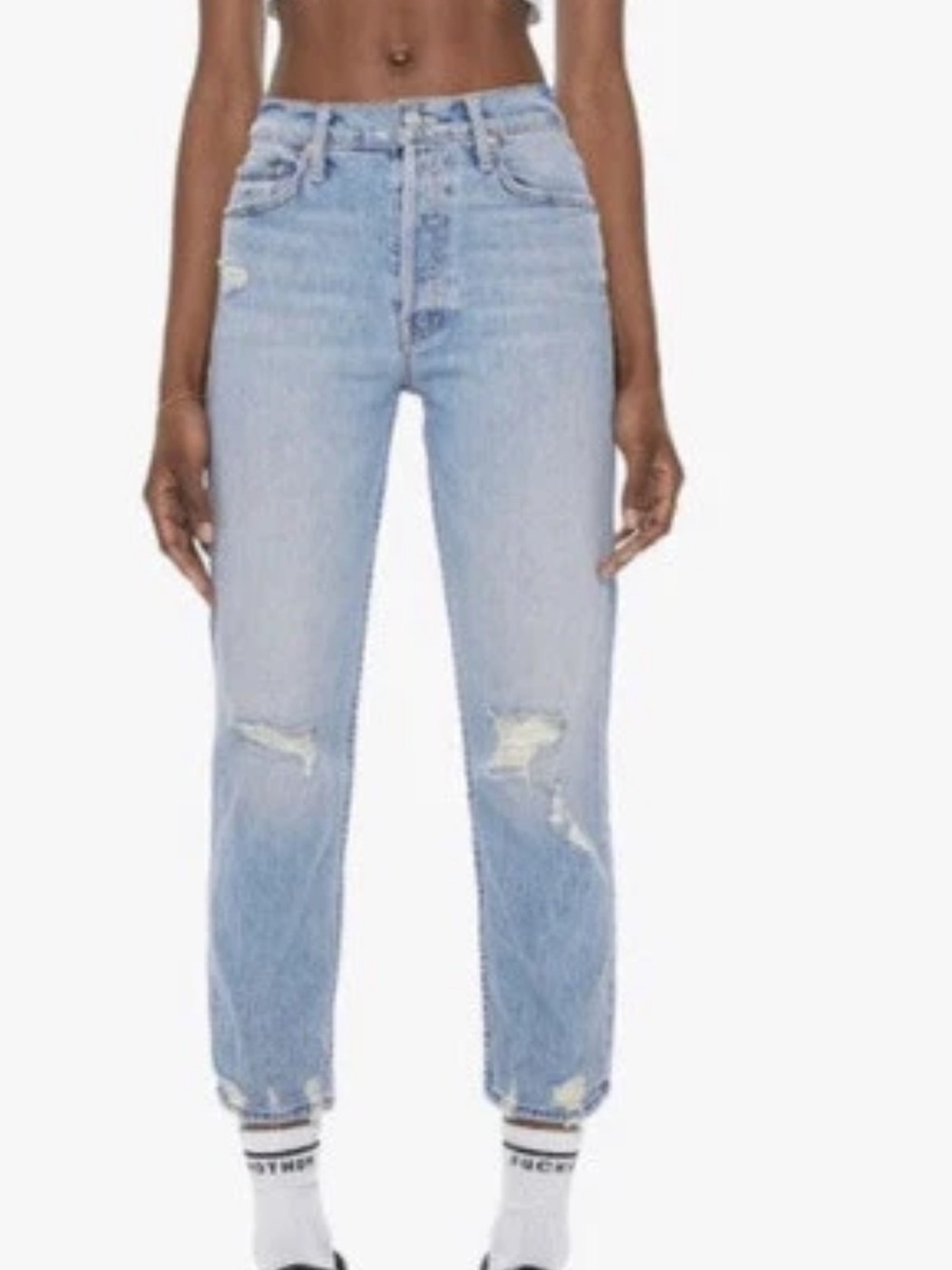 MOTHER Superior Tomcat True Confessions Distressed High Rise Straight Jeans 23